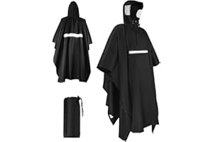 Lorrtta Adult Reusable Rain Poncho - Waterproof with Brim, Lightweight & Breathable - Ideal for Hiking, Cycling, Travel & Festivals