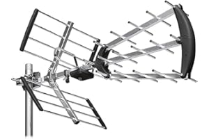 METRONIC ASTRELL 011034 Antenne d'extérieur TV Trinappe 20dB, Signal Puissant pour Meilleur Qualié de Réception Chaines TNT Télé HD - filtre 4G - UHF - Fiche F - Montage Rapide