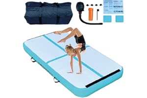 JOWY COLCHONETA AIRTRACK INFLABLE | Bomba Incluida | Gimnasia + Yoga + Entrenamiento En Casa | Amortiguación Extra, Impermeable y Portátil | Uso Interior/Exterior Niños Adultos y Atletas