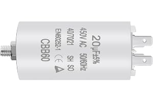 OFFCUP Motorkondensator CBB60 startkondensator 20μF 450V kondensator 20μF 450V CBB60 kondensatorer kontakt lämplig för elmoto