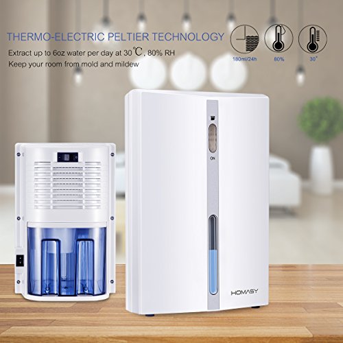 Homasy Luftentfeuchter, Leistungsfähige kleine Peltier Effekt Luftentfeuchter, Raumentfeuchter & Dehumidifier für kleinere Zimmer, Schrank, Keller, Dachgeschoss, Boot gespeichert, RV, Antique Car - 3