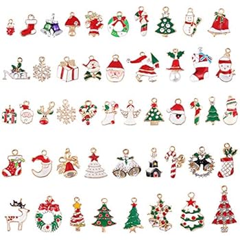 Download Savita 38pcs Christmas Pendants Charm Jewelry Making Supplies Christmas Crafts Supplies Diy Ornaments For Xmasdecorations Bracelet PSD Mockup Templates