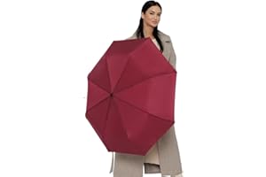 ROYALWORTH Windproof Travel Umbrella - Compact, Light, Full Automatic Open/Close - Folding Backpack Umbrella for Rain & Sun UV Protection For Men & Women, Unbreakable 8 Fiberglass Ribs UK Design