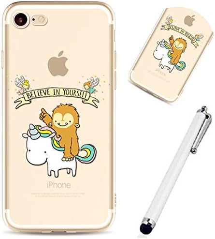 WYRHS Cover IPhone 6 plus/6S plus Box Ultra Soft TPU Gel Clear And Clear Anti-Fingerprint Scratch-Resistant Mobile Phone Shell - Unicorn 10 + Metal Touch Pen
