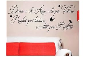 GUANGMU Scritte Adesivi Murali Frasi Italiano - Nero Frasi Farfalle Adesivo da Parete per DIY Casa Cucina Camera da Letto Adesive per Pareti Soggiorno Ufficio Decorazione Murale
