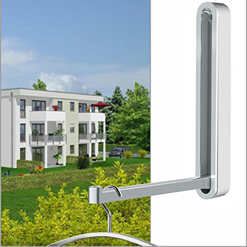 Klapphaken Designer Garderobe TESSIN - weiss - für Balkon, Terasse und Garderobe - platzsparend, modern, stabil, Klapp-Haken aus wetterfestem Chrom und hochwertigem Kunststoff. Exklusive Mini Klapp-Garderobe.