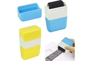 OTTYMO 2 Stück Rollen Stempel Sicherheit Camouflage Stempel vor Identität Diebstahl Stempel zum Rollen Datenschutz Rollstempel 2,6CM Advanced Stempel für Privatsphären Daten Schutz(Gelb,Blau)