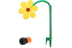 FYKTIK Crazy Daisy Sprinkler, Funny Garden Water Sprinkler with 1/2'' Adapter, 720° Rotating Sunflower Sprinkler for Yard, Lawn & Garden Irrigation (Yellow)