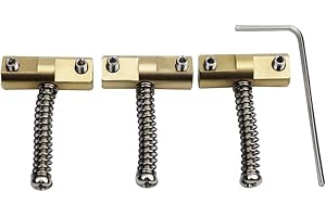 Guyker Compensated Brass Saddles Set of 3-10.8mm Barrel Wilkinson-Style Bridge Saddle with Wrench Compatible with Fender Telecaster Tele Vintage Electric Guitar Replacement Part