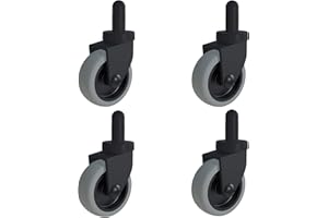 AAGUT 3" Mop Bucket Casters Replacement, Non-Marking TPR Castors with Grip Ring Stem, Thermoplastic Rubber Caster Set of 4 FITS RUBBERMAID Models