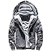 Produktbild Kapuzenjacke Herren Oversize UFODB Baseballjacken Männer Wetterjacke Drucken Plus SAMT Warm Verdicken Mantel Mode Funktionsmäntel Fellkapuze Daunenjacke M-5XL