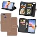 Produktbild Huawei Honor 7X Hülle, Honor 7X Handyhüle, Alfort Retro Matte Einfarbige Farbe Prämie PU Ledertasche Multifunktional Lederhülle Tasche Wallet Case Cover Schutzhülle für Huawei Honor 7X Smartphone 5.93" mit 9 Kartenfächer / Foto-Slot und Standfunktion ( Beige )