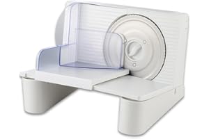 Electric Slicer Starlyf Professional Slicer, Stainless Steel Blade, 0-15 mm Cut, Electric Cutter for Bread Meat Cheese & Other Food, Adjustable Thickness, Finger Protection Guard.
