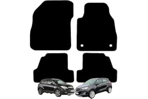 Carsio Carpet Car Mats For Vauxhall Mokka 2012 To 2020 4 Piece Set With 2 Clips Tailored Fit Floor Mat Complete Accessory Black Custom Fitted - All Weather, Anti-Slip Backing & Black Trim