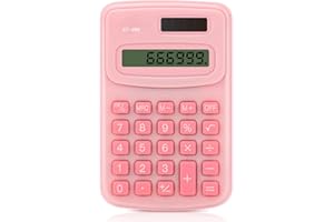 lohey Pocket Calculator, 8-Digit Basic Calculators Desktop Solar Battery Mini Desk Calculator for Office, Home, School, Pink