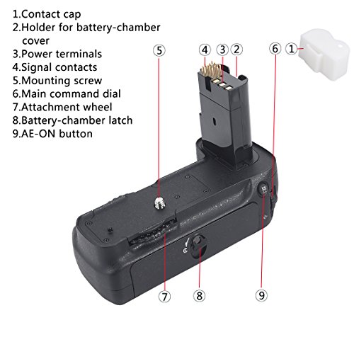 DSTE Multi-Puissance Vertical Batterie Poign  e Titulaire pour Nikon D200 Fujifilm S5 Cam  ra comme MB-D200 avec 2-pack EN-EL3E