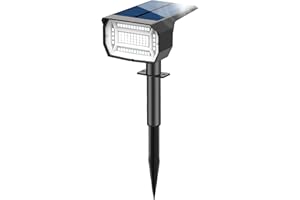 LOTMOS Spot Solaire Exterieur 72LED, 3 Modes IP67 Étanche Lampes Solaires Exterieures Jardin, 6500K Fonction 2 en 1 Spot Exterieur Pour Cour, Clôture, Chemin, Allée, Porche, Jardin, etc.