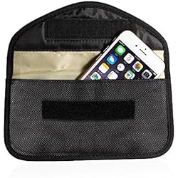 Toile de Protection Anti-radiations Anti-Tracking Anti-Espion Signal Blocage Case Sac combiné Fonction Sac pour téléphone Portable(Noir)