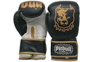 Pitbull Boxing Equipment Guanti Boxe GL 37W | 10 Once | 10 OZ |Bianco-Nero | Guanti Kick Boxing 10 Once | Guanti Muay Thai 10 Once | Guantoni Boxe