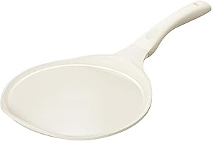 Redchef Poêle à crêpes, 26 cm, en céramique antiadhésive, sans PTFE, sans PFOA, résistante aux rayures, passe au lave-vaisselle, beige