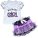 iEFiEL 2pcs Baby Toddlers Girls Top T-shirt Tutu Skirt Outfits Sets Clothes Purple 18-24 Months