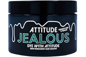 ATTITUDE HOLLAND Attitude Hair Dye | Teinture Capillaire Semi-Permanente Végétalienne et Sans Cruauté Avec Revitalisant | Couleur de Cheveux Vibrante Pour Tous les Types de Cheveux | Jealous Vert Foncé | 135ml