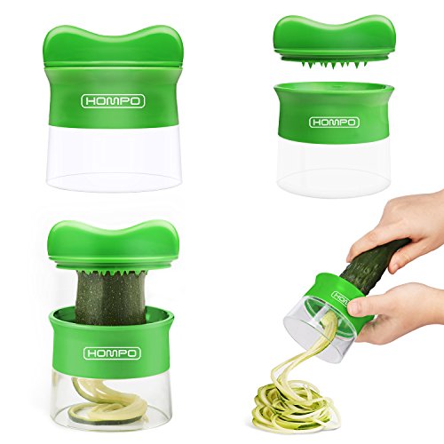 Preisvergleich Produktbild HOMPO Spiralschneider für Gemüsespaghetti kartoffel Zucchini Spargelschäler, Gurkenschneider, Möhrenreibe Möhrenschäler