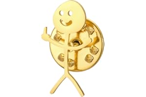 Dreamtimes Smiley Face Figurine Sign Language Spille per donne uomini in acciaio inox dito Stickman Trend Coppia Spilla Pin Punky e stravagante Spilla