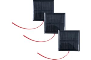 Pack of 3 ZONADAH 0.6W 5.5V Mini Wired Solar Panel Kit, Batter Charger, DIY Home, Science School Projects, Camping,Fishing, Hiking Outdoor Garden Light Charging Tools