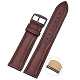 Zeruike Uhrenarmband 22mm Leder Schnellverschluss Dunkelbraun Smooth Pattern Ersatz Armband Band Schwarz Dornschließe Für Moto 360 2nd Gen 46mm Samsung Gear S3 Classic/Frontier Smart Watches