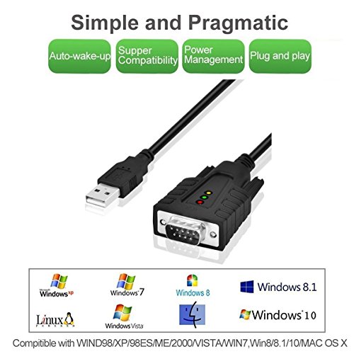 Top-Longer USB auf RS232 Seriell Adapter Konverter Kabel USB Seriell DB9 mit PL2303 Chipsatz für Windows Mac OS X 10.11 - 6