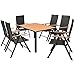 Produktbild vidaXL Garten Essgruppe 7-tlg. Poly Rattan WPC Aluminium Alu Gartenmöbel Set