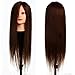 Neverland Professional 26" 80% Real Human Hair Hairdressing Equipment Styling Head Doll Mannequin Training Head Tools Braiding Cutting Student Practice Model with Clamp