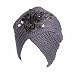 Produktbild Fletion Damen Retro Turban Hut Pailletten Blumen Strickmütze Winter Knitted Mütze Gestrickte Beanie Wollmütze