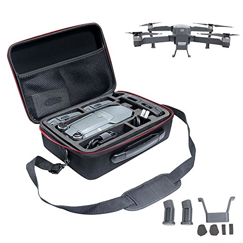 Preisvergleich Produktbild Asvert UAV Rucksack EVA wasserdicht Suitcase Handtasche Tragetasche Umhängetasche Drone Bag Schultergurt Wassergehäuse mit Stativ für DJI Mavic Pro Drone, 29*21*11cm, Schwarz