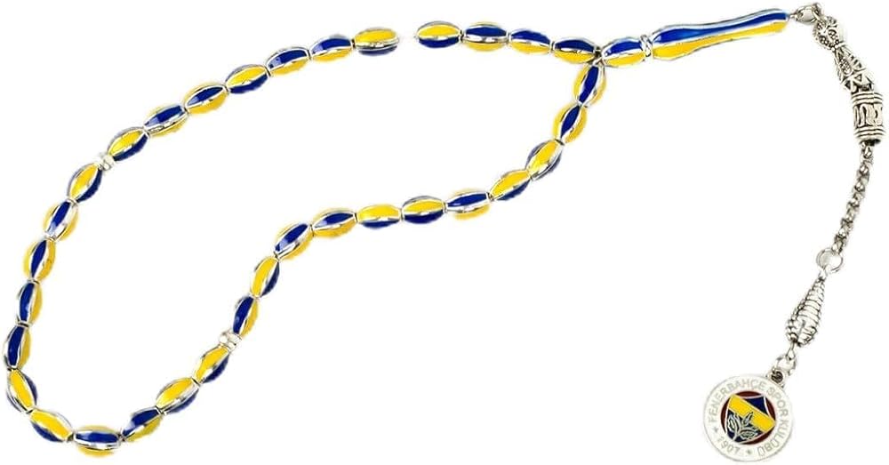 Fenerbahçe Sarı Lacivert Çubuklu Metal Tespih