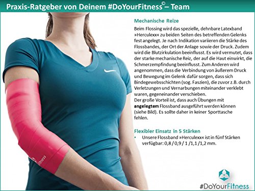 2er Set Flossband »Herculexx« 0,8mm bis 1,2mm Stärke: Kompressions- und Widerstandsband zum Umwickeln der Muskeln und Gelenke, in verschiedenen Stärken - 8
