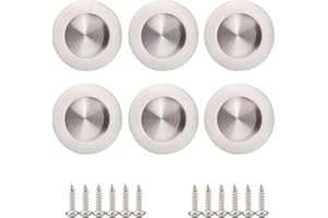 Belvanr Maniglia Incasso in Acciaio Inox 6 Pezzi Maniglie Tonde Incasso Porta Scorrevole Maniglie a Incasso Rotondo Maniglia Porta Scorrevole Maniglia per Porta Scorrevole Rotonda con Viti
