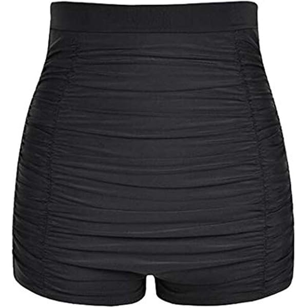 SHEKINI Zwembroek voor dames, hoge taille, bikinibroek met zakken, sneldrogend, met voering, grijs, XXL