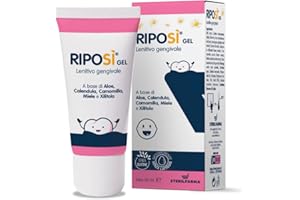 STERILFARMA EVOLUTION RipoSì GEL LENITIVO GENGIVALE Neonato/Bambino a base di Aloe Vera, Calendula, Camomilla, Miele e Xilitolo, forma una barriera protettive sulle gengive. Tubo da 20 ML