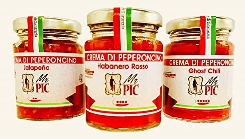 Tris di Peperoncino Profondo Rosso - Prodotti al peperoncino Mr PIC - Mr PIC: il Peperoncino Toscano di qualità - Carmazzi: la più ampia linea di prodotti piccanti in Italia
