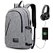 Produktbild Laptop Rucksack Grau Anti Diebstahl mit Zahlenschloss USB Ladeanschluass Unisex Daypack Geeignet für bis zu 43,2 cm (15,6 Zoll)