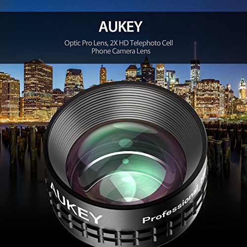 Aukey lente di Barlow 2Â x HD telescopico a clip con nessuna distorsione per iPhone 6/6S/6s Plus/5S, iPad Mini 4/3/2, Android, Windows smartphone e tablet