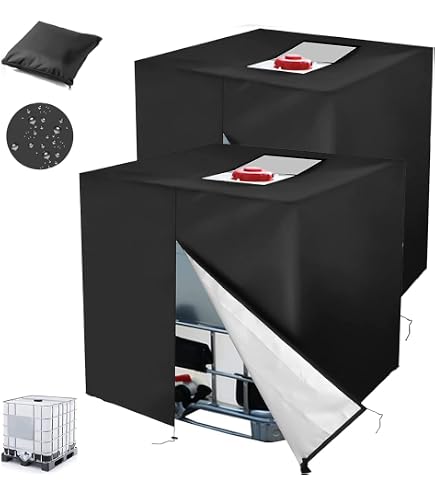 Bâche Protection Cuve IBC 1000L – Imperméable Anti-UV Anti-Poussière HOTUT (120x100x116 Cm)
