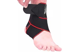 Teylam Bandage de cheville réglable, bandage de cheville flexible, support de cheville ultra fin, soutien de la cheville pour la course à pied,la cheville droite et gauche (rouge 1 pièce)