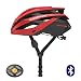 Produktbild Coros OMNI Smart Fahrradhelm mit Bone Conductive Kopfhörer & LED-Rücklicht | Verknüpfe über Bluetooth für Musik, Telefonate & Navigation | Bequem, leicht (M (55-59cm), Rot)
