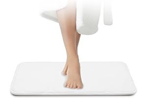 ‎JAWAONLINE JAWAonline Badezimmerteppich Weiß - Pflegeleichte Badematte Memoryschaum - Extrem Saugfähiger Badteppich - Badvorleger rutschfest - Waschbarer Bad Teppich Badezimmer - Duschvorleger 40x60cm