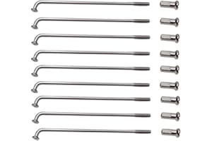 QQY E-Bike Bike Spokes 10G E-Bike Bike Spokes High-Carbon Steel 36 pcs E-Bike Bicycle 10G High-Carbon Steel Spokes 45-305 mm E-Bike Wheel Tyre Steel Spokes with Nipples