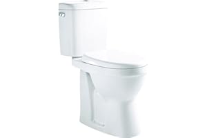 ONDÉE -Pack WC ALTI sans bride SH. H85,5xl36,5x66cm, Cuvette surélevée 46cm, Céramique blanche, Abattant en PP à charnières déclipsables avec frein de chute, Mécanisme de chasse 3/6L silencieux