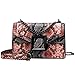 Produktbild OIKAY Damen Umhängetasche Snake Print Handtasche Vintage Crossbody Tragetasche Kettentasche Abendtasche Mädchen Umhängetasche Vielseitig Geschlungene Kleine Quadratische Tasche